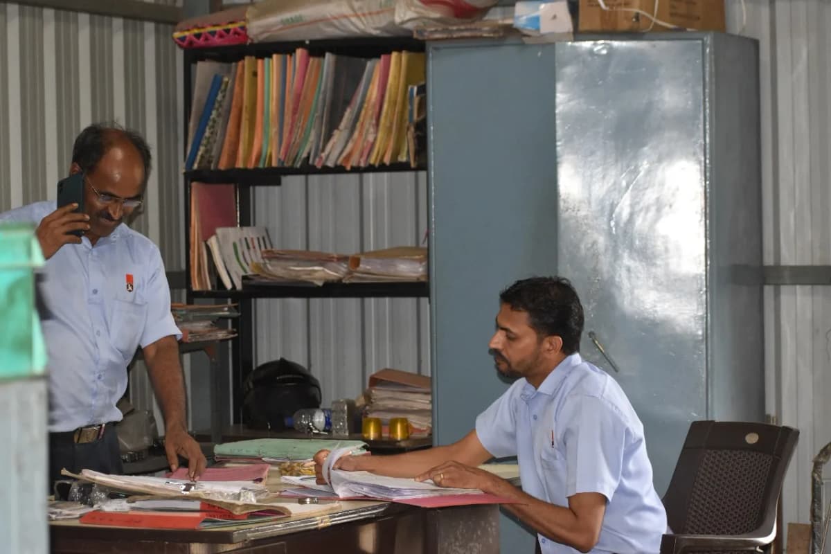 KK Industries team reviewing drawings and production requirements